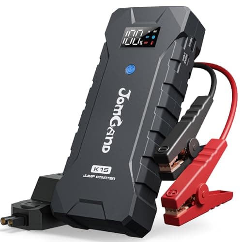 JOMGAND K15 Extremely Safe Jump Starter, 2500A Car Battery Jump Starter for Up to 8.0L Gas & 6.0L Diesel Engines, 12V Portable Jump Box with Jumper Cable, USB Charge, and 3 Mode Flashlight - Image 1