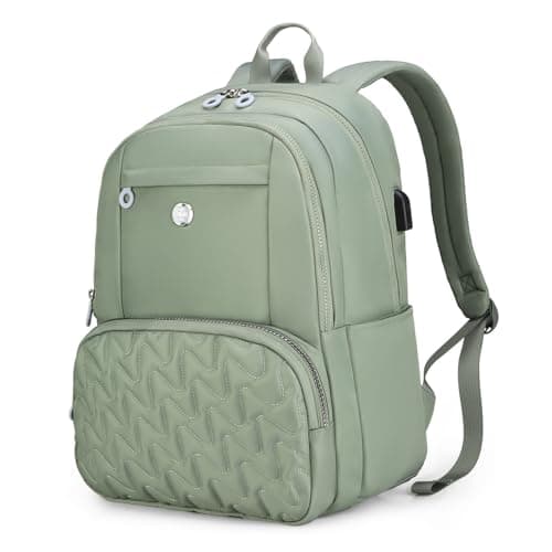 Swissdigital Design Travel Backpack for Women, 15.6 inch Laptop College Grayish Medium Simple Modern Backpacks for School with USB Charging Port for Womens Girls | SD1711-27 - Image 1