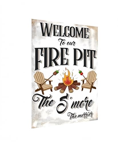 Carastora Vintage Metal Sign for Fire Pit Area - Wall Art Tin Sign for Patio, Backyard, Camping, Country Garden Decor, 8x12 Inch - Image 1