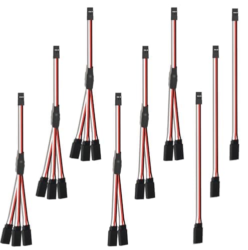 9PCS Universal RC Y Harness Connector 3 Pin Plug Splitters Servo Extension - 15cm Mixed Styles Male to Female Servo Extension Cord Wire Cable Compatible with Jst Jr Futaba Rc Car or Airplanes - Image 1