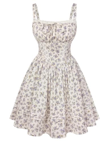 Scarlet Darkness Floral Corset Dress for Women 2026 Mini Milkmaid Dresses Summer Sundress Purple Graduation Dresses - Image 1
