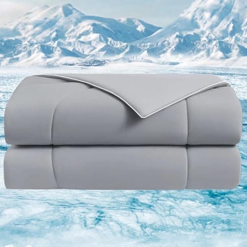 Cooling Comforter Twin/Twin XL – Lightweight Breathable Cooling Blanket for Hot Sleepers & College Dorms, Soft Microfiber Summer Comforter, Machine Washable, Grey - Image 1