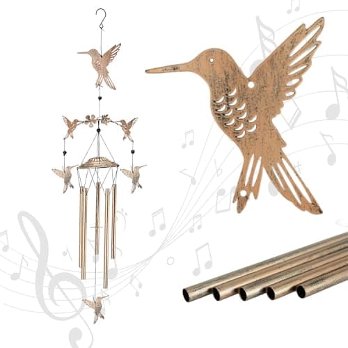 Wind Chimes for Outside Garden Decor - Hummingbird Decorations Wind Chimes, Birthday Gfits for Women, Mom, Grandma, Memorial Gifts, Housewarming Gifts, Yard or Patio Deals