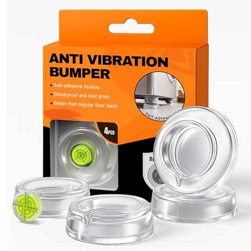 ROOICOXX Anti Vibration Pads for Washing Machine – Transparent Anti Vibration Pads for Washing Machine and Dryer – Eco-Friendly Vibration Dampening Rubber Mat & Washer Stabilizer Feet (4-Pack) - Image 1