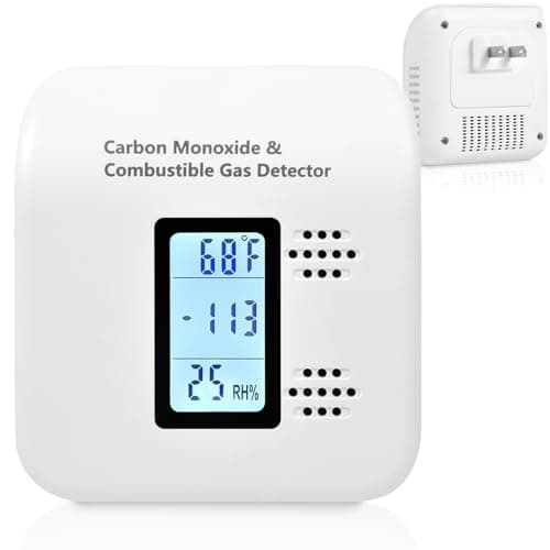 Carbon Monoxide Detectors Plug in, 4-in-1 CO & Natural Gas Detector with Fast Response Sensor, Ultra-Thin Plug, Temperature & Humidity Display for Home, Apartment & RV Safety - Image 1