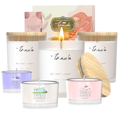 TRINIDa Scented Candles 120Hrs, Soy Candles for Home Scented, Aromatherapy Candle Set, Lavender Candle Gifts for Women Birthday - Image 1