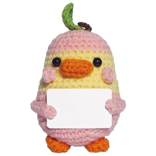 Dyceeyisi Personalized for Mom Women Men Dad- Blank Gift Cards-Emotional Support Handmade Crochet Duck Plush-Funny Gift Idea for Birthday Anniversary Graduation-New Home Decor - Image 1