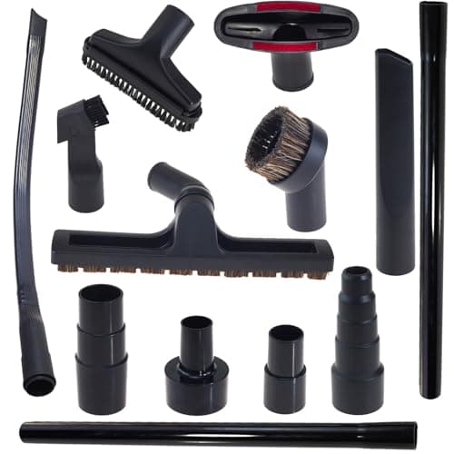 13 PCS Shop Vac Accessories - Includes Horse Hair Vacuum Brush, Floor Brush, Crevice Tool, and Hose Adapters for 2 1/2" to 1 1/4" - Image 1