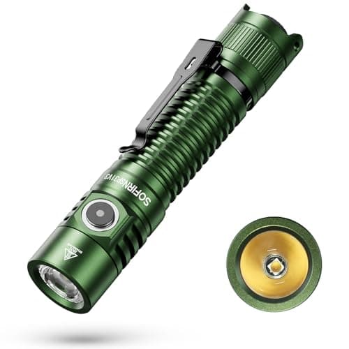 Sofirn SP31 V3.0 Pocket Flashlight with High CRI 519A Neutral White LED, Rechargeable IPX8 Waterproof Flashlight, Protect Eyesight and Improve Focus for High-efficiency Work and Outdoor Sports (Green) - Image 1