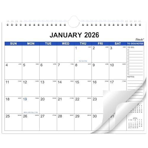 2026 Wall Calendar - Wall Calendar 2026 Monthly from January 2026 - December 2026, 11”x 8.5”, 12 Months, Suitable for Hanging on the Wall - Image 1