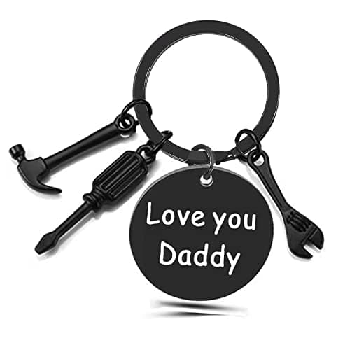 Ediseng Funny Dad Christmas Gifts from Daughter Son,Funny Dad Stocking Stuffers,One Piece Keychain with Hammer,Screwdriver,Wrench - Image 1