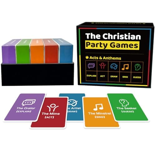 Christian Party Game for Family & Youth Groups - 5-in-1 Bible Card Game: Charades, Draw, Sing, Guess & Trivia - Hilarious Ice Breaker for Christmas & Church Events - Image 1