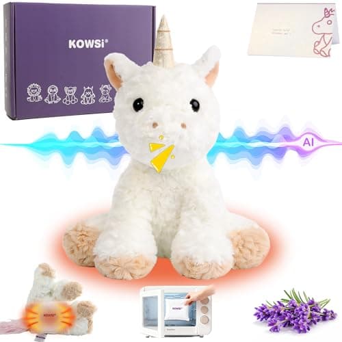 KOWSI® AI Interactive Talking Unicorn Plush – 1.4LB Microwavable Heatable Stuffed Animal with Tourmaline Lavender Heat Pad - 12" Educational STEM Toy to Learning Language Voice-Activated - Image 1