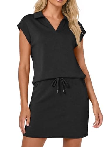 Casly Lamiit 2 Piece Skort Sets for Women Summer Tennis Outfits Athletic Short Skirt Dress Cap Sleeve Tops Matching Causal Lounge Sweatsuits Black 2XL - Image 1