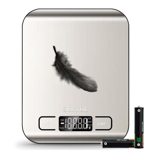 SURYOL Food Kitchen Scale High-Precision Digital Scale Accurate Weighing for Baking & Cooking Enthusiasts (Silvery & Black) - Image 1