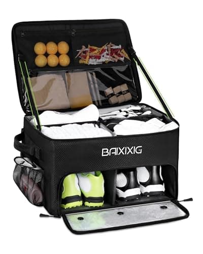 BAIXIXIG Golf Trunk Organizer, 2-Layer Storage with Shoe Pocket, Storage for Golf Accessories, Gifts for Golfers, Black - Image 1