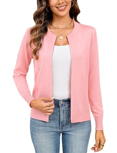 Totatuit Zip Up Jacket for Women Casual Lightweight Cardigan Long Sleeve Knitted Sweatshirts Crewneck Clothes Zip Up Sweater Tops White XXL - Image 1