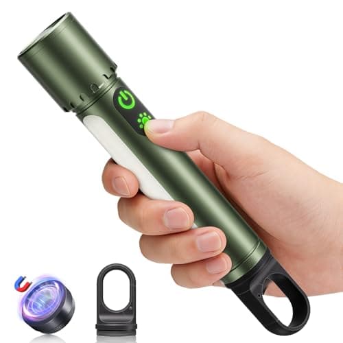 High Lumens Flashlight Rechargeable-Magnetic,Hanging,Zoom Beam,Side Light Multi-Function LED Flashlights Super Bright Powerful Waterproof Flash light for Camping,Emergency,Hiking,Dog Walking,Home