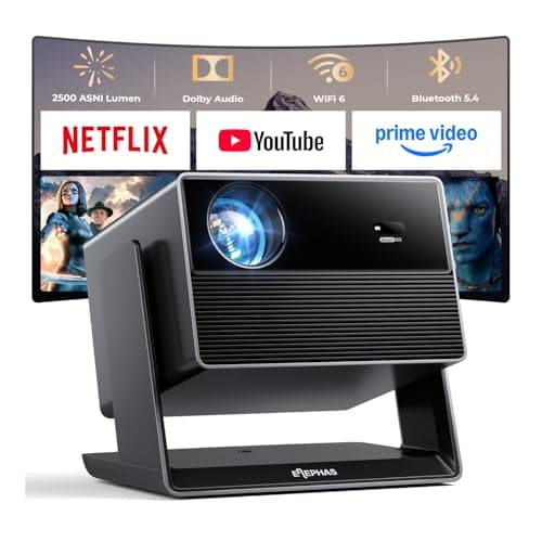 ELEPHAS Smart 4K Projector with WiFi and Bluetooth - Compatible with Netflix/Prime Video/YouTube, 270° Rotatable, AI Auto Focus & Keystone, Portable Home Theater Movie Projector for Indoor Outdoor