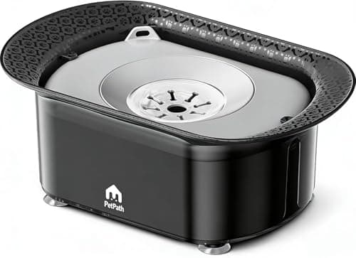 PETPATH Dog Water Bowl, 2.2L No Spill Water Bowl for Dogs,with Suction Cup Foot Pad Reduce Refill, Anti Splash No Mess Dispenser Dripless Slow Drinking Water Bowl for Sloppy Messy Drinkers (Gray) - Image 1