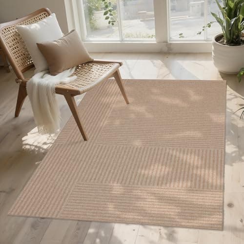 Arvenchy Easy Jute Rug 3x5: Indoor Outdoor Natural Boho Area Rugs for Living Room Patio Washable - Farmhouse Neutral Contemporary Carpet Mat for Entryway Bedroom Kitchen Backyard Sunroom Non Slip - Image 1