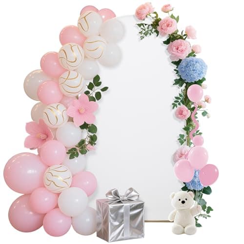6.6FT Wedding Arch Covers Arch Backdrop Cover Arch Stand Covers Set Arch Cover Spandex Fabric Stretchy Backdrop for Wedding Birthday Party Decoration Baby Shower (White, Cover Only) - Image 1