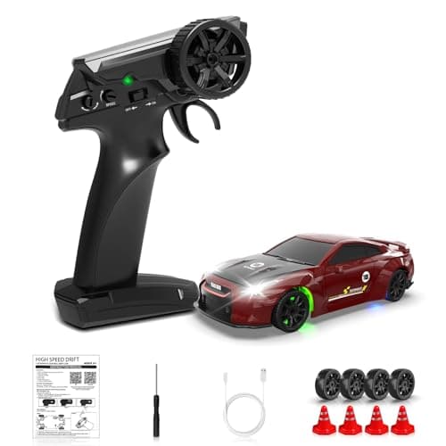 Sakeye 1/43 RC Drift Car, Mini Drifting RC Car with Gyro 2.4GHz Full Proportional Drift Cars 4WD RTR Remote Control Cars with Colorful Lights High Speed Fast Racing Vehicle Gift for Kids Boys Adults - Image 1