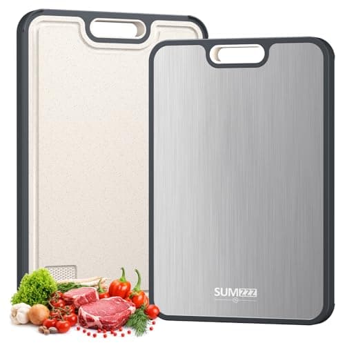 Sumzzz Titanium Cutting Board for Kitchen, Cutting Board Double Sided Food Grade, Pure Titanium/PP, Easy to Clean Large Size 15”×10.3” - Image 1