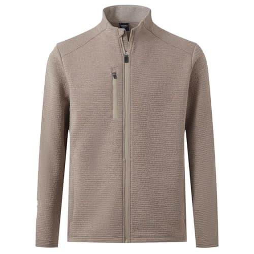 M MAELREG Mens Casual Jacket Performance Stand Collar Long Sleeve Sweater Insulated Jacket Texture Warm Winter Coat - Image 1