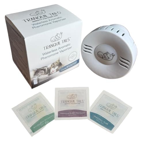 Tranquil Tails Calming Pheromone Diffuser for Cats with 3 Scented Pads, Pet Anxiety Relief with a Gentle Fragrance - Image 1