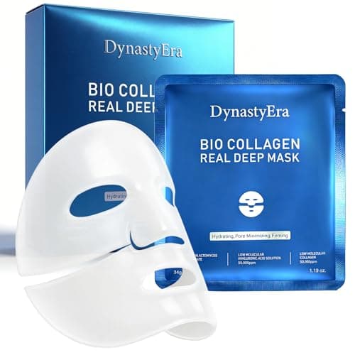 DynastyEra Bio Collagen Face Mask 5-Pack - 150,000ppm Collagen & Galactomyces & Hyaluronic Acid for Hydrating, Pore Minimizing & Firming | Overnight Sleeping Mask- Korean Skincare Inspired Treatment - Image 1