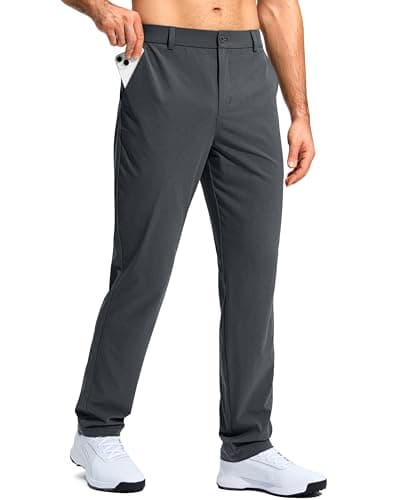 G Gradual Mens Golf Pants Stretch Dress Casual Pants 30"/32"/34" Lightweight Work Travel Slacks for Men with 4 Pockets(Oil Grey,L30.W34) - Image 1