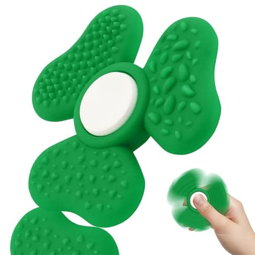 2026 St Patricks Day Accessories,Shamrock Fidget Hand Spinner for Adults,St Patricks Day Gifts,Easter Basket Stuffers (3 Leaf) - Image 1