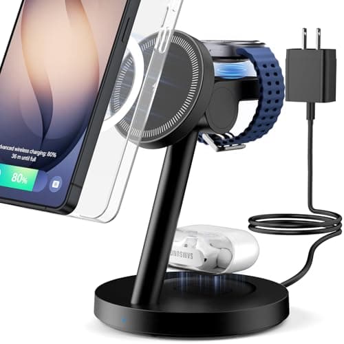 KPON for Samsung 3 in 1 Charging Station, Magnetic Wireless Charger Stand for MagSafe for Samsung Galaxy S26 Ultra/S25/Z Fold7/Flip7, Phone Watch Charger Dock for Galaxy Watch Ultra/8/7 and Buds - Image 1