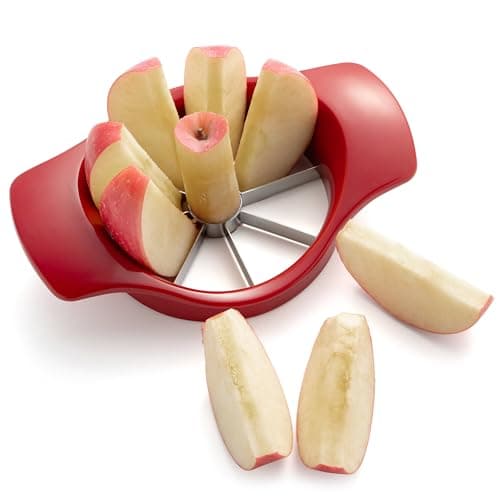Classic Fruit Slicer Apple Slicer - Professional Apple Cutter - Stainless Steel Apple Corer - Super Sharp Apple Slicer and Corer - Apple Tool with 8 Sharp Blades, One Size, Red - Image 1