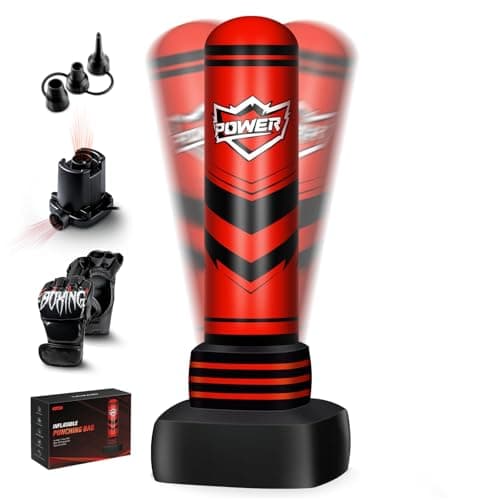 Freestanding Punching Bag for Adults Teens, 70'' Heavy Boxing Bag with Gloves and Pump, Women Men Stand Kickboxing Bags, Upgraded Big Base Boxing Equipment Set for Training MMA Fitness Home Gym (red) - Image 1