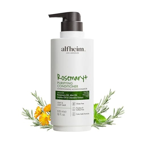 ALFHEIM Rosemary+ Purifying Conditioner – Balancing Conditioner for Oily & Fine Hair with Rosemary, Peppermint & Jojoba Oils – Lightweight Hydration, Smooth Shine – Sulfate Free – 18 oz / 535 ml - Image 1