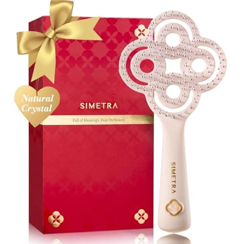 Simetra Detangler Hair Brush for Woman and Men, Original Detangling Brush for Curly Hair/Fine &Thick/Wet & Dry Hair, Flexible Bristles Hairbrush - Natural Crystal Inlay & 14K Gold Plating - Image 1