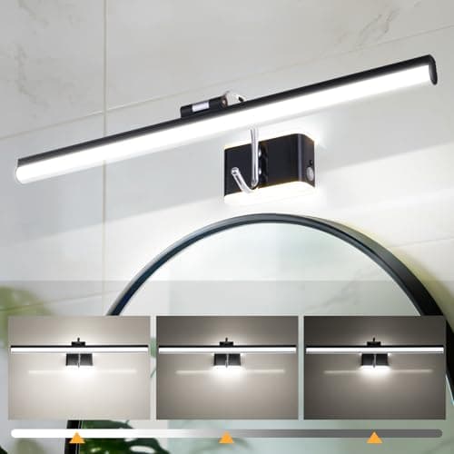 TYhogar Modern Bathroom Light Fixtures 23 inch Led Vanity Lights,11W,Rotatable,Black BAR Bathroom Lighting fixtures Over Mirror,4000K Daylight Dimming Wall Light Fixtures for Bedroom - Image 1