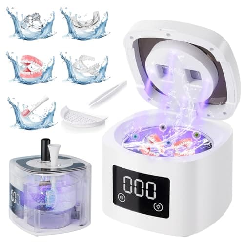 Ultrasonic Retainer Cleaner, Retainer Cleaner Machine, Aligner Cleaner, Nightguard Cleaner, Mouthguard Cleaner, Denture Cleaner. Ultrasonic Cleaner for Braces, Aligner, Toothbrush, Jewelry - Image 1