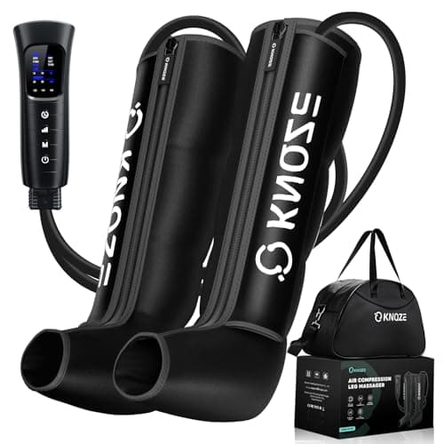 KNQZE Leg Compression Massager for Circulation and Pain Relief, Air Compression Recovery System for Fast Recovery of Leg, Foot, Calf and Thigh, Relieve Edema, Reduce Muscle Fatigue, Gift for Dad, Mom - Image 1