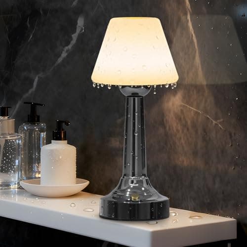 TRRMEZY IP65 Waterproof Shower Lamp for Bathroom,18-Hour Rechargeable Battery Operated Cordless Shower Light, 3-Color Dimmable Wireless Touch Lamp for Bathtub Bath Night Shower, Easter Gift for Adults - Image 1