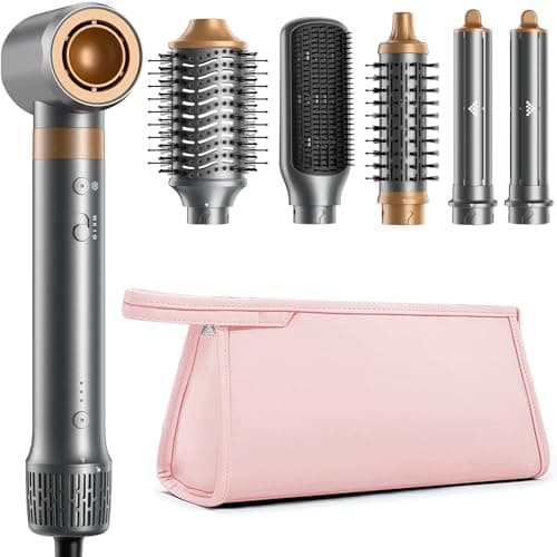 HITTIONA Hot Air Styler & Hair Styler- High-Speed Hair Dryer Brush, Fast Drying Blow Dryer Brush No Heat Damage Multi-Styler Auto Wrap Curlers for Volumizing Curl Straighten Frizz-Free - Image 1