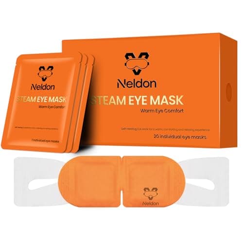 Neldon Steam Eye Mask Disposable 20 Pack, Self Heating Heated Warm Compress for Dry Eyes, Self-Warming Eye Pad for Sleep Travel Spa, Relaxation Gift for Women Men - Image 1