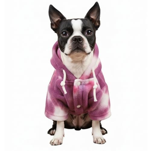 Mklhgty Tie Dye Dog Hoodie, Winter Coat for Small Dogs - Ultra-Soft Adjustable Warm Hood, Breathable Comfort Fabric for Daily Use