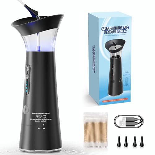 Electric Ear Wax Removal Kit - Ear Irrigation Tool with Dual Separate Water Tanks, IPX6 Waterproof, Water Temperature Detection | FSA/HSA Eligible, Ergonomic Upright Rinse Design, USB-C Cable Included - Image 1