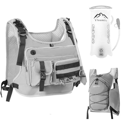 Running Vest with 2L Water Bladder, Hydration Backpack with Adjustable Straps, Lightweught & Breathable Design, Reflective Chest Pack for Men & Women, Ideal for Running and Cycling, Grey - Image 1
