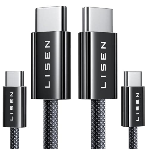 LISEN USB C to USB C Cable for iPhone 16 Charger Cord 240W Type C Charger Fast Charging Cord USB C Cable for iPhone 16e 15 17X iPad MacBook Air Pro Samsung Z Fold 7 Switch 2, 3.3ft+6.6ft/2 Pack/Black - Image 1