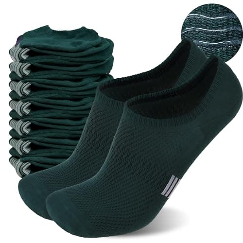 Sunew 8 Pairs Ankle Socks Women's and Men Low Cut No Show Athletic Running Socks 8 Pairs Dark Green Medium - Image 1