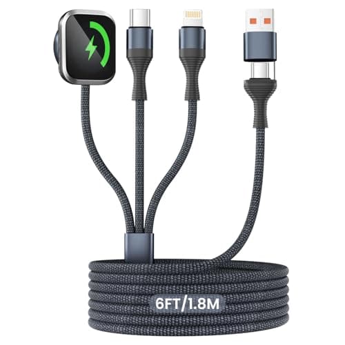 Firsting Travel Essentials,3 in 2 USB C Cable for Watch Charger/iPhone 17 Charger Cable Designed for iWatch Chargers, Multi Charging Cable Compatible with iPhone 17-11/iWatch 11-1/ultra/se 6FT - Image 1